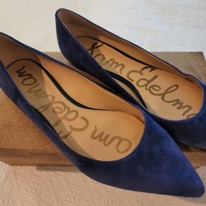 Sam Edeilman blue suede pointy toe flats. Beautiful bright blue suede. Size 9